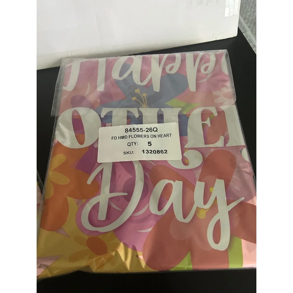 Mylar Foil Balloon Mother's Day Bulk Lot Bouquet Heart Kaleidoscope 5 Pack